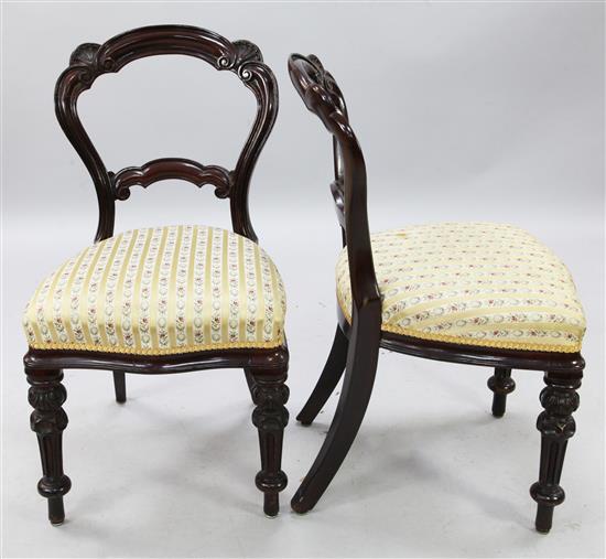 A set of twelve Victorian style mahogany buckle back dining chairs, H.2ft 11in.